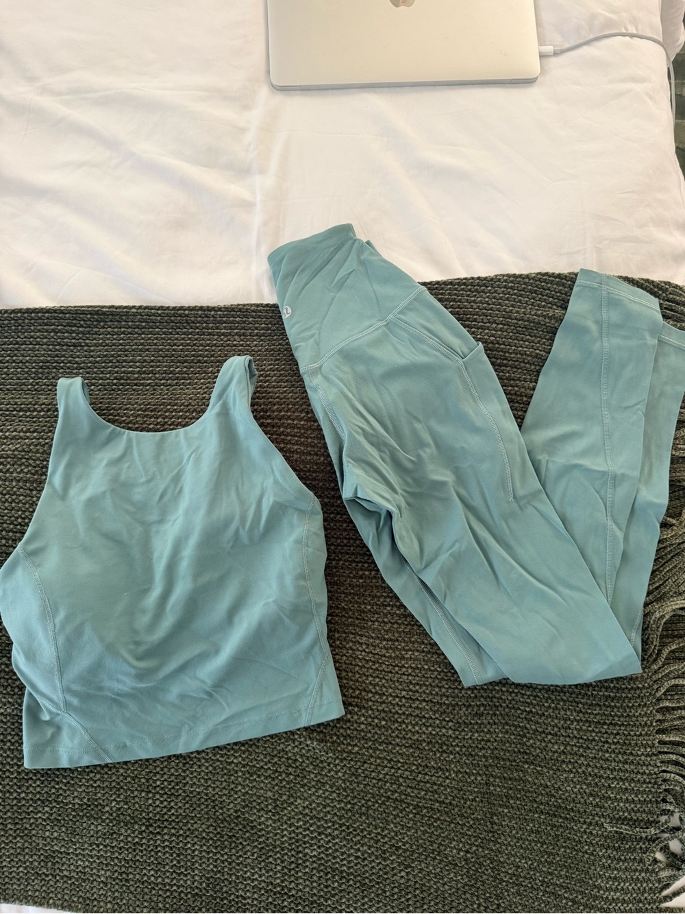 lululemon athletica Seafoam High-Rise Leggings with Matching Crop Tank